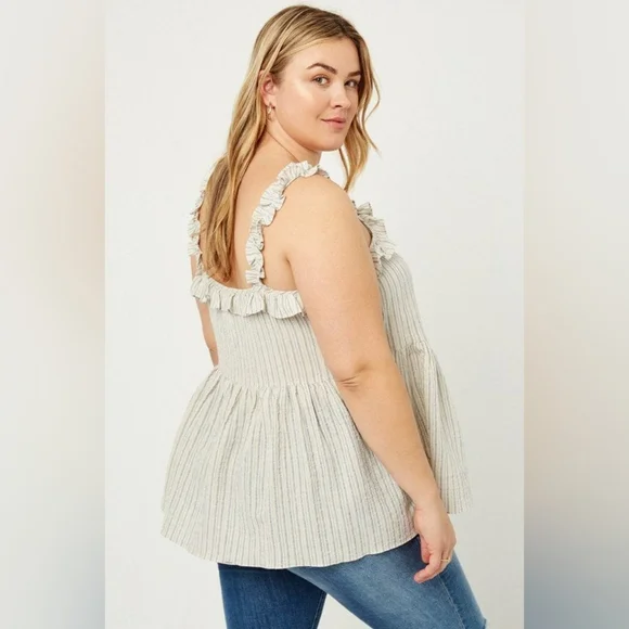 Stripe Ruffle Tank - XL - Picture 4 of 7